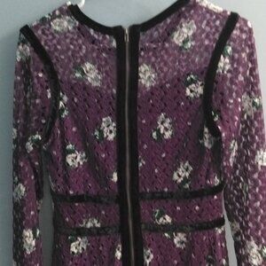 NWT Xhilaration Purple Fit and Flare Dress with Peter Pan Collar Size Small